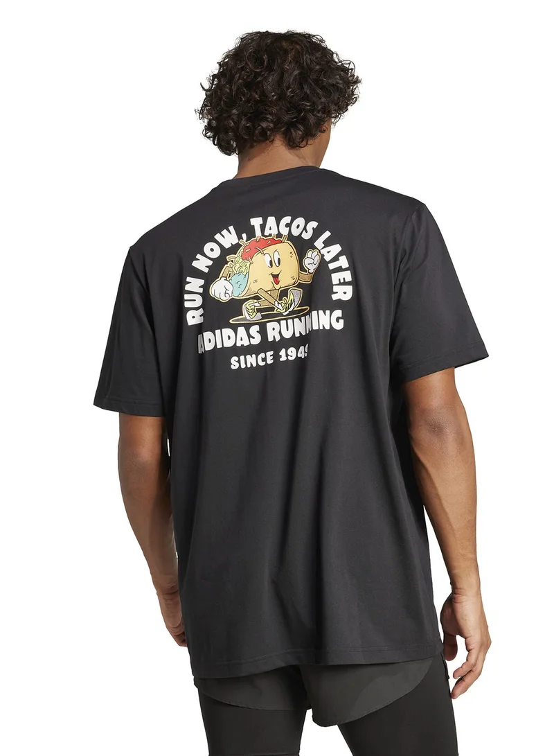 Adidas Running Tacos Later Graphic T-Shirt